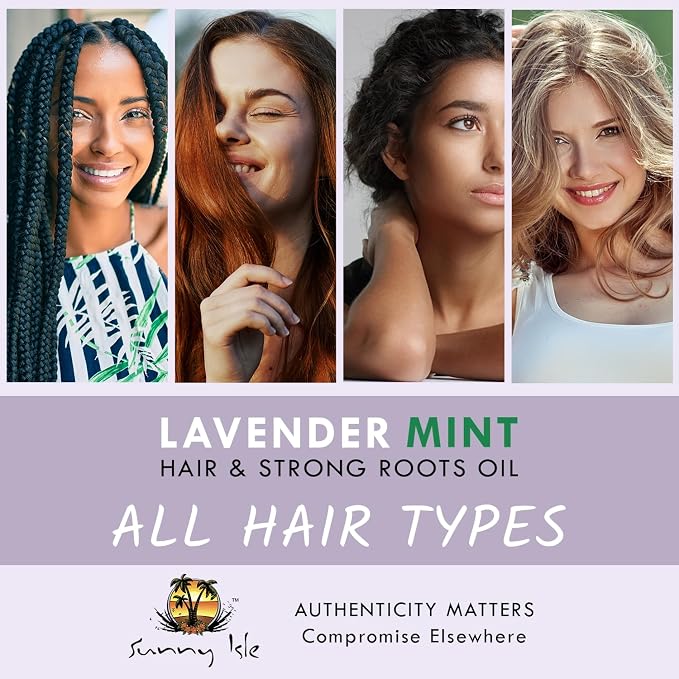 Sunny Isle Lavender Mint Hair and Strong Roots Oil 4oz