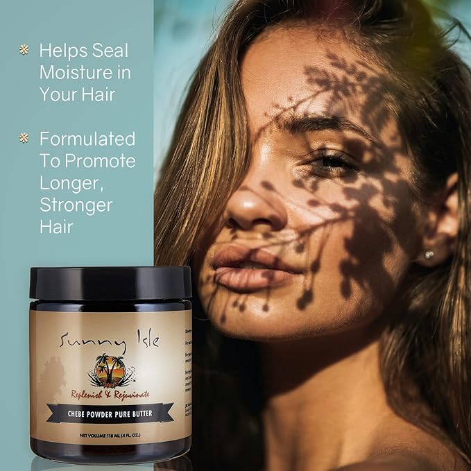 Sunny Isle Jamaican Black Castor Oil Pure Butter Infused with Chebe Powder 4oz