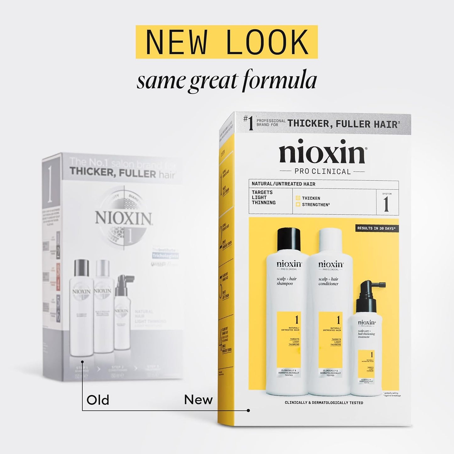 Nioxin System 1 - Hair Thickening System For Natural Hair with Light Thinning Kit