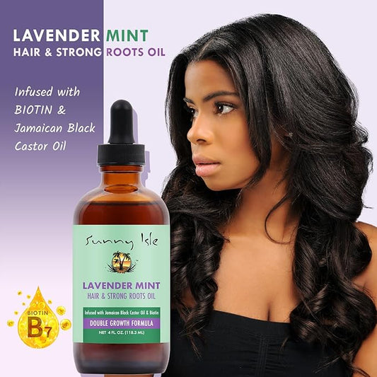 Sunny Isle Lavender Mint Hair and Strong Roots Oil 4oz
