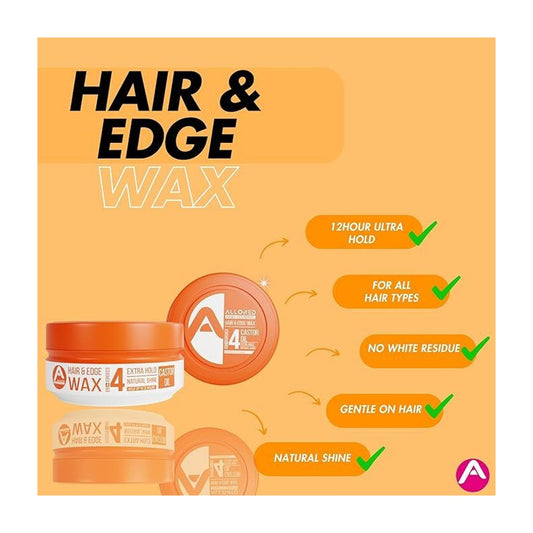 Allored Professional Castor Oil Hair Edge Styling Wax Strong - Hold Gummy Wax 150ml - view 2