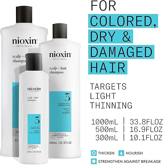 Nioxin System 3 Scalp & Hair Cleanser Shampoo 1000ml