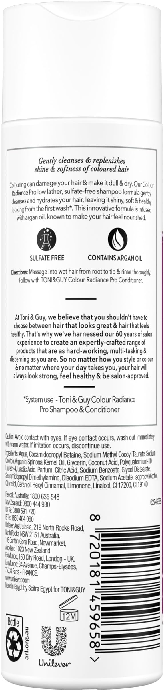 Toni&Guy Colour Radiance Pro Colour Protection Shampoo 250ml