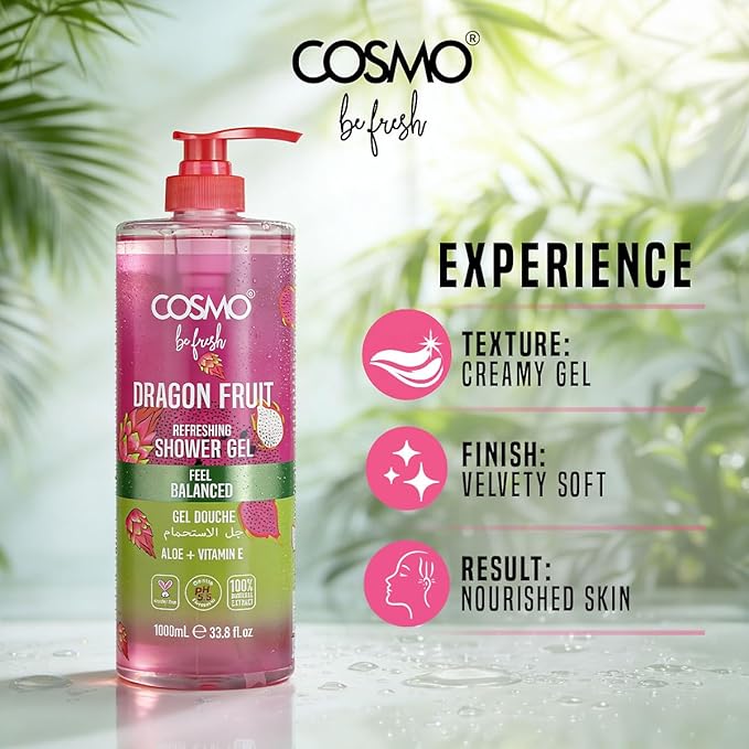 Cosmo Be Fresh Dragon Fruit Shower Gel with Aloe & Vitamin E 1000ml