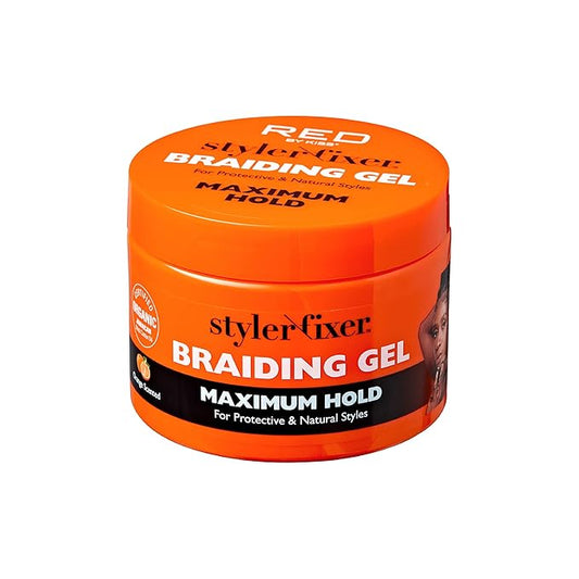 Red By Kiss Styler Fixer Braiding Gel 6oz Orange Scent