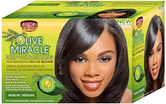 African Pride Olive  Deep Conditioning No-Lye Relaxer - Regular & Super