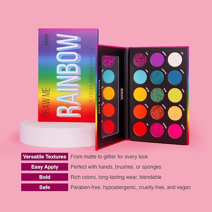 KISS NEW YORK Professional Shadow Palette - Draw Me A Rainbow