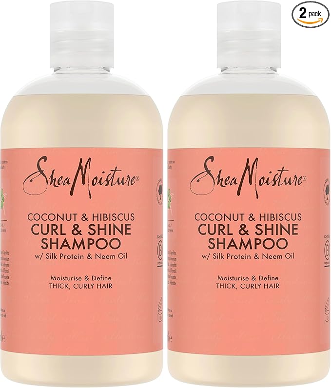Shea Moisture Coconut & Hibiscus Curl & Shine 2 Pack Shampoo Set-2x13 Oz | CC Hair & Beauty UK
