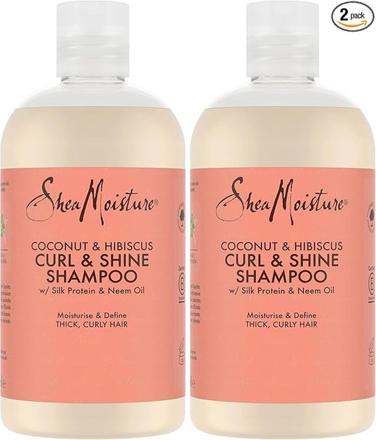 Shea Moisture Coconut & Hibiscus Curl & Shine 2 Pack Shampoo Set-2x13 Oz | CC Hair & Beauty UK