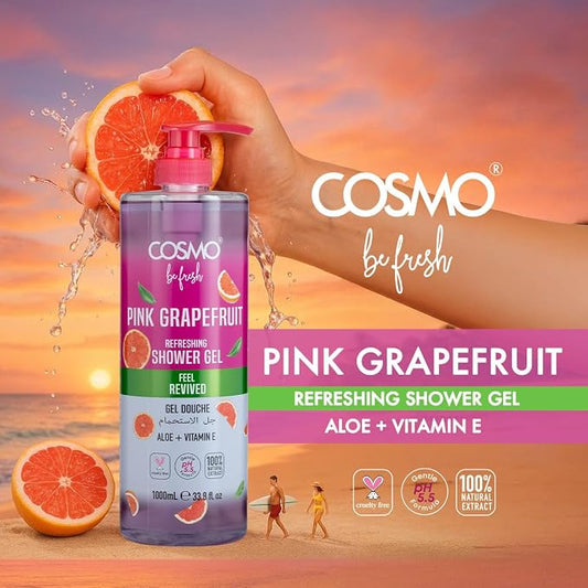 Cosmo Be Fresh Pink Grapefruit Shower Gel with Aloe Vera & Vitamin E 1000ml