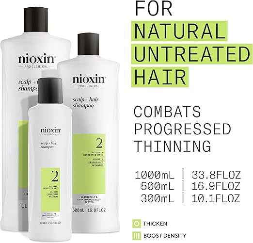 Nioxin System 2 - Hair Thickening System Shampoo For Natural Hair 1L