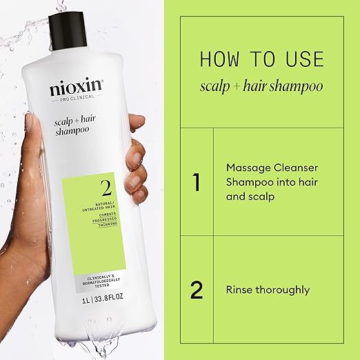 Nioxin System 2 - Hair Thickening System Shampoo For Natural Hair 1L