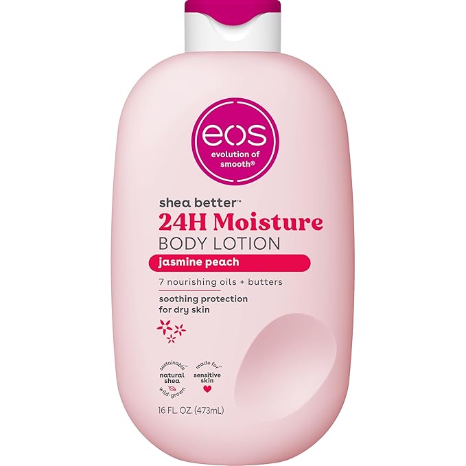 eos Shea Better Body Lotion Jasmine Peach, 24-Hour Moisture 16Oz
