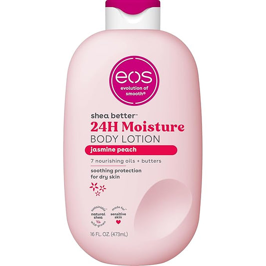 eos Shea Better Body Lotion Jasmine Peach, 24-Hour Moisture 16Oz