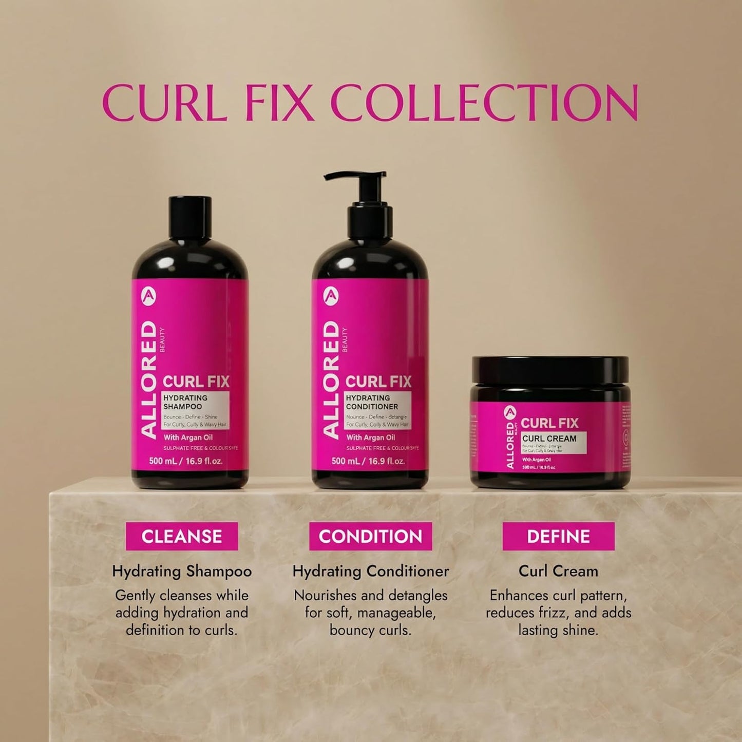 Allored Beauty Curlfix Hydrating Conditioner With Argan Oil 500ml