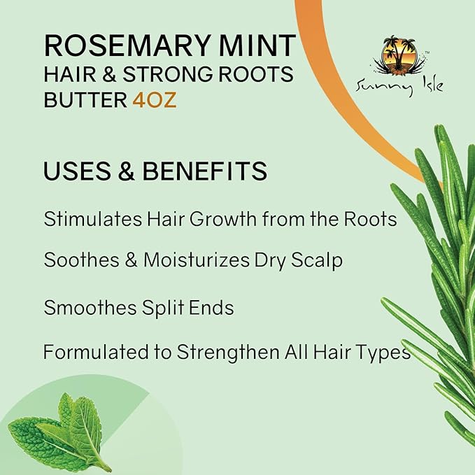 Sunny Isle Rosemary Mint Hair and Strong Roots Butter 4oz | CC Hair & Beauty UK