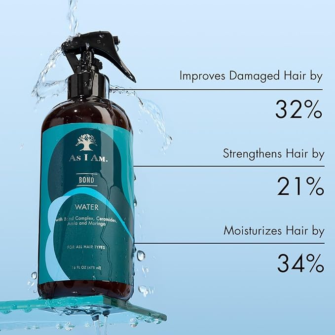 As I Am Bond Water- Rebuilds Bonds, Hydrates & Refreshes Curls 16oz