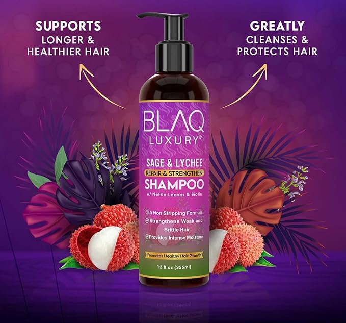 Blaq Luxury Sage & Lychee Repair & Strenghten Shampoo 355ml