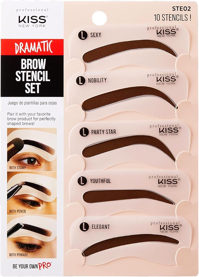 Kiss New York Dramatic Brow Stencil Set | Shop at CC Hair & Beauty UK