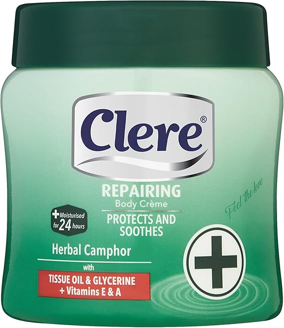 Clere Repairing Body Crème with Herbal Camphor, Tissue Oil, Glycerine, Vitamins E & A 500ml