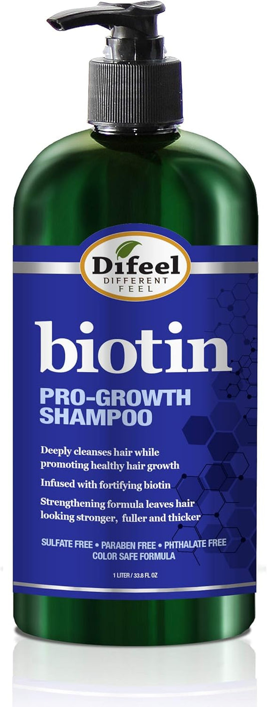 Difeel Pro-Growth Biotin Shampoo for Thinning Hair and Hair Loss 1 Liter