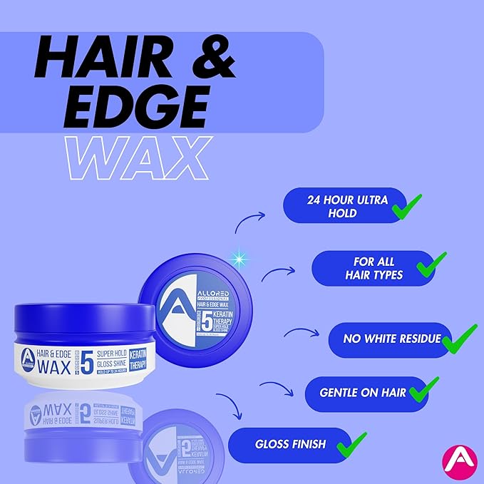 Allored Professional Keratin Therapy Hair Edge Styling & Strong Hold Gummy Wax 150ml