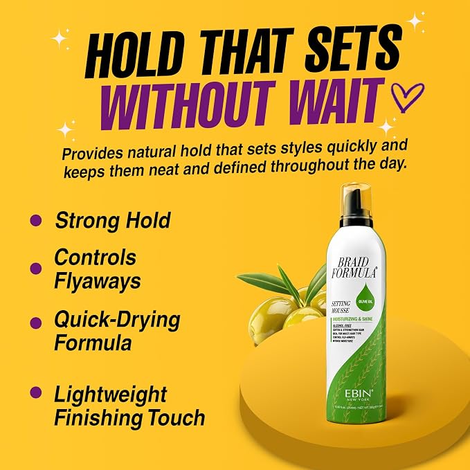 Ebin New York Setting Mousse Moisturizing & Shine - Olive Oil