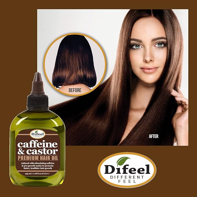 Difeel Caffeine & Castor Premium Hair Oil for Faster Hair Growth 235 ml