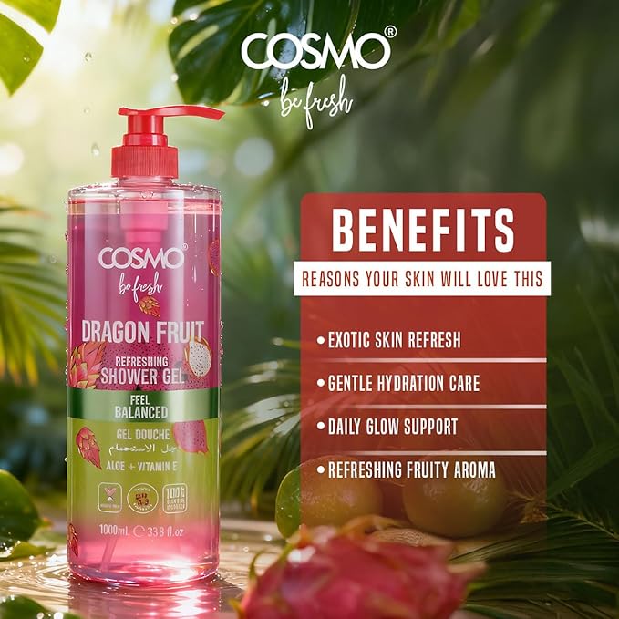 Cosmo Be Fresh Dragon Fruit Shower Gel with Aloe & Vitamin E 1000ml
