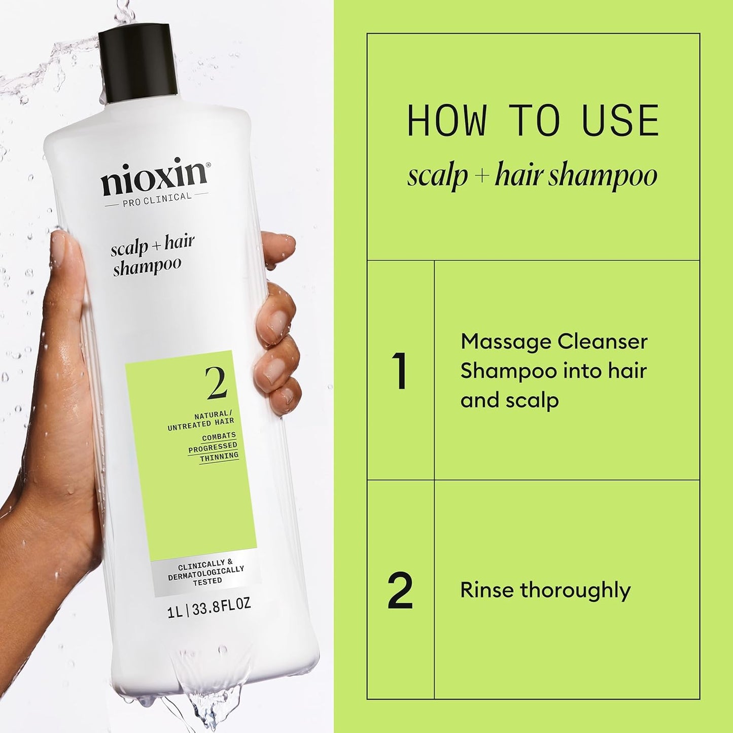 Nioxin Pro Clinical  2 Scalp + Hair Thickening Shampoo 1L