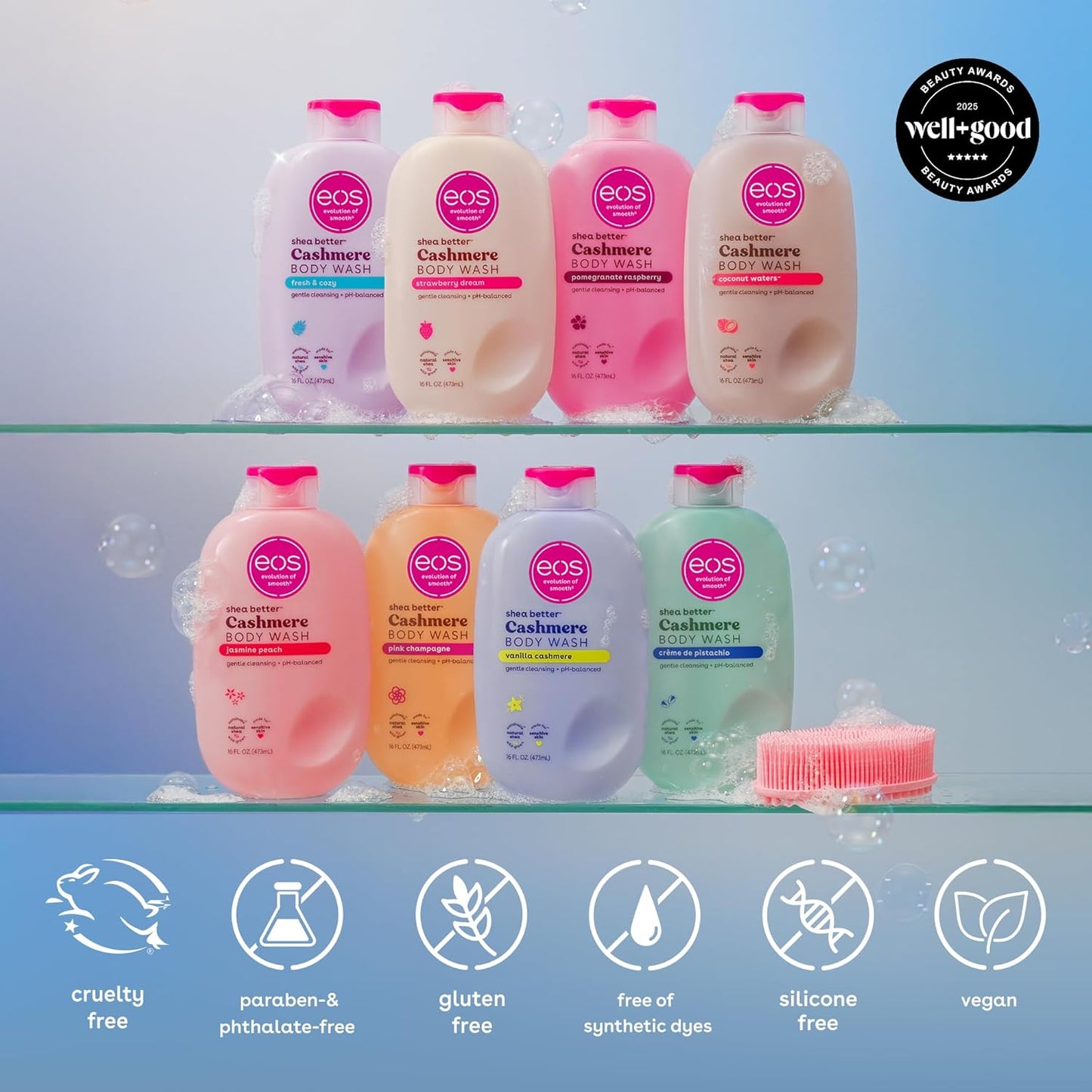 eos Shea Butter Cashmere Body Wash Coconut Waters, Moisturizing Body Wash 16Oz