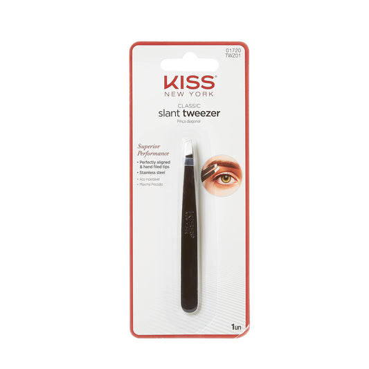 Kiss Products Slant Tip Tweezer - Alloy Steel, Stainless Steel