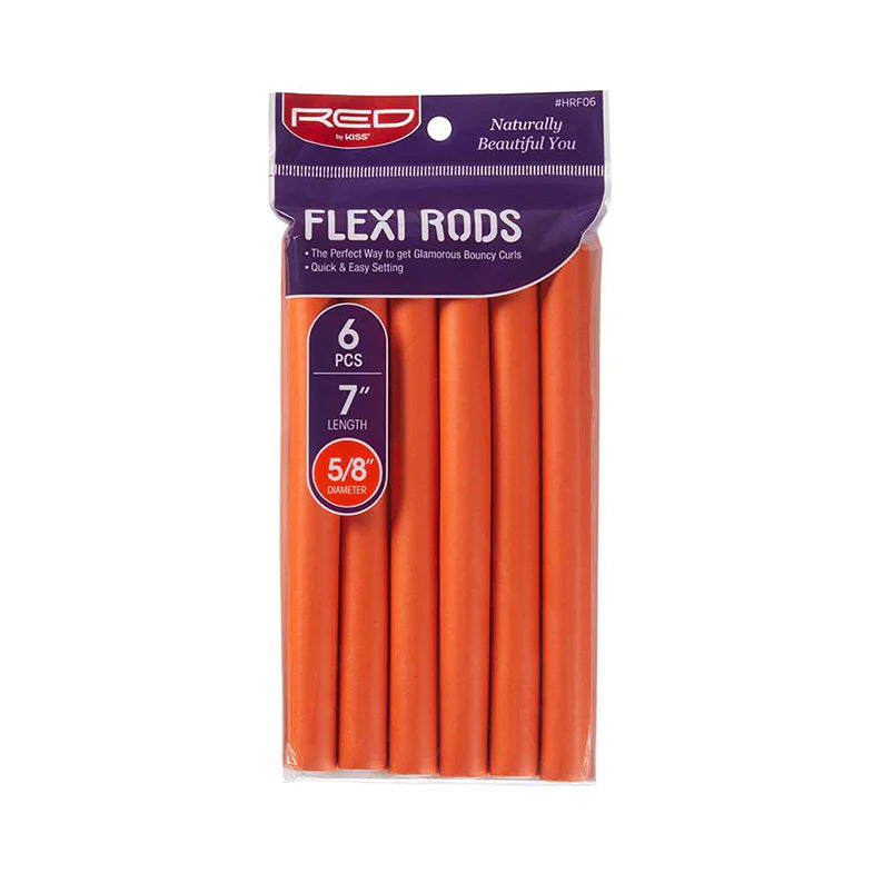 Red By Kiss Flexi Rods 7" Length 5/8" Diameter 6pcs
