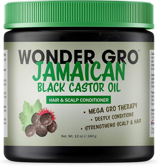 Wonder Gro Jamaican Black Castor Oil Hair Grease Styling Conditioner 12 Oz