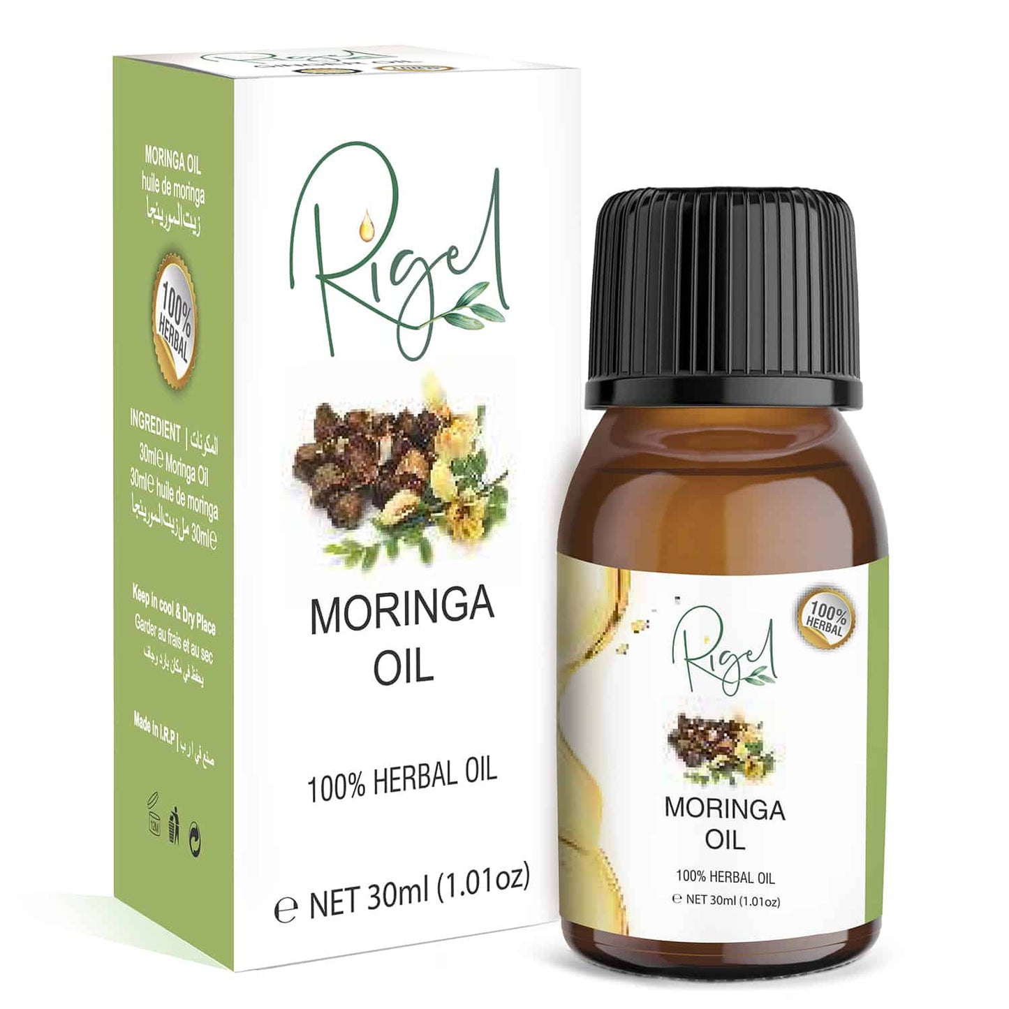 RIGEL 100% Herbal Moringa Oil | Treatment Oil For Dull & Dry Skin & Hair - 30ml