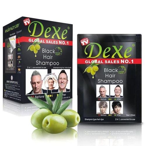 Dexe Black Hair Shampoo Instant Hair Dye For Men & Women-Black Color