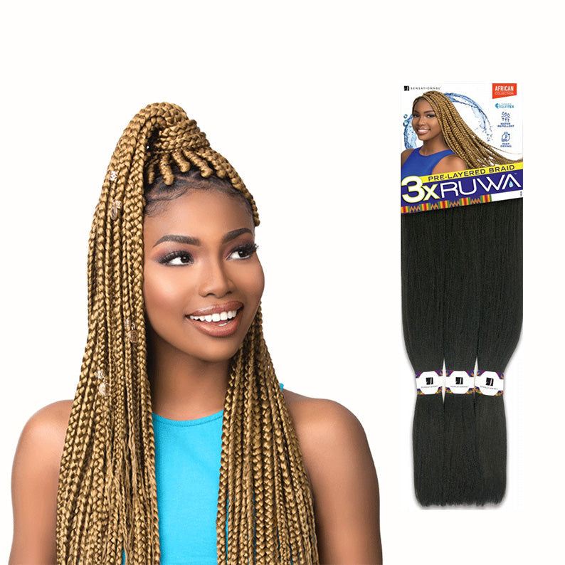 Sensationnel African Collection 3x Ruwa Pre-Layered Braid ''24''