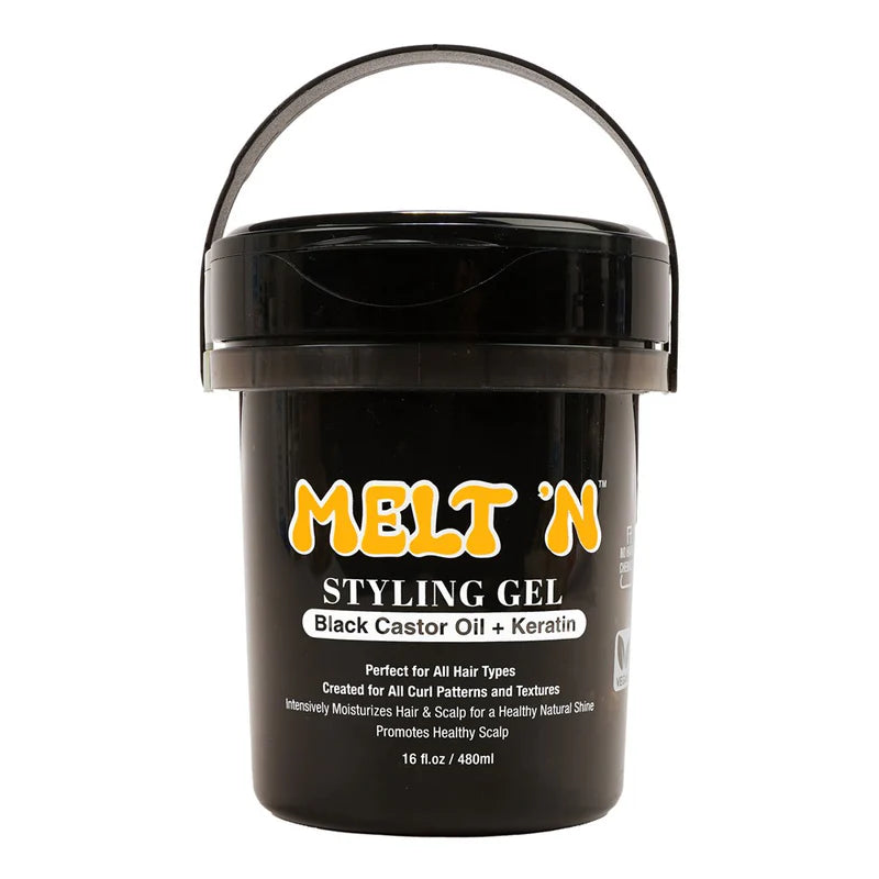 EBIN MELT'N Styling Gel Black Black Castor Oil + Keratin 16oz