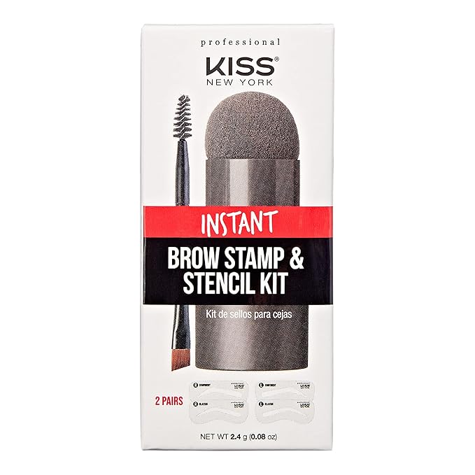 Kiss New York Instant Brow Stamp and Stencil Kit Powder Stamp Eyebrow Shaping Kit