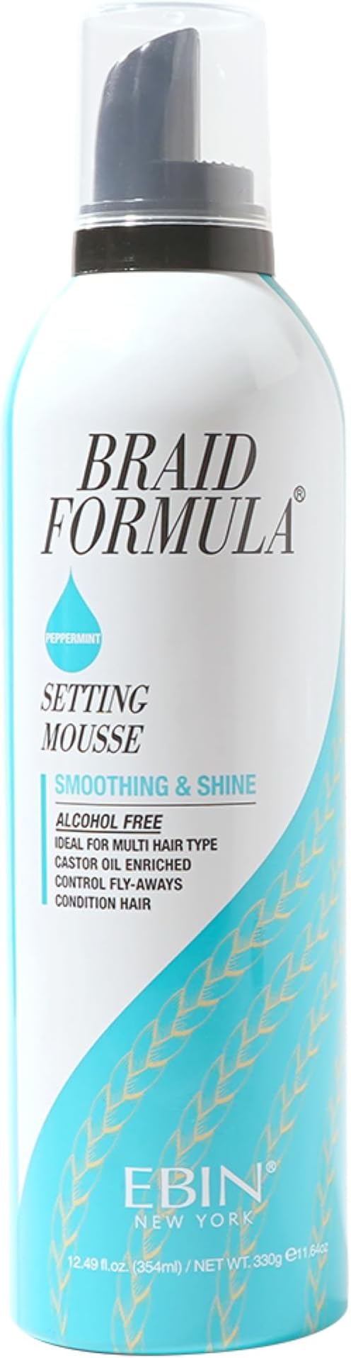 EBIN Braid Formula Setting Mousse Smoothing & Shine - MENTHOL 11.64oz