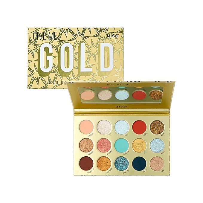 KISS NEW YORK Professional Eyeshadow Palette With Glitter - Give Me Gold
