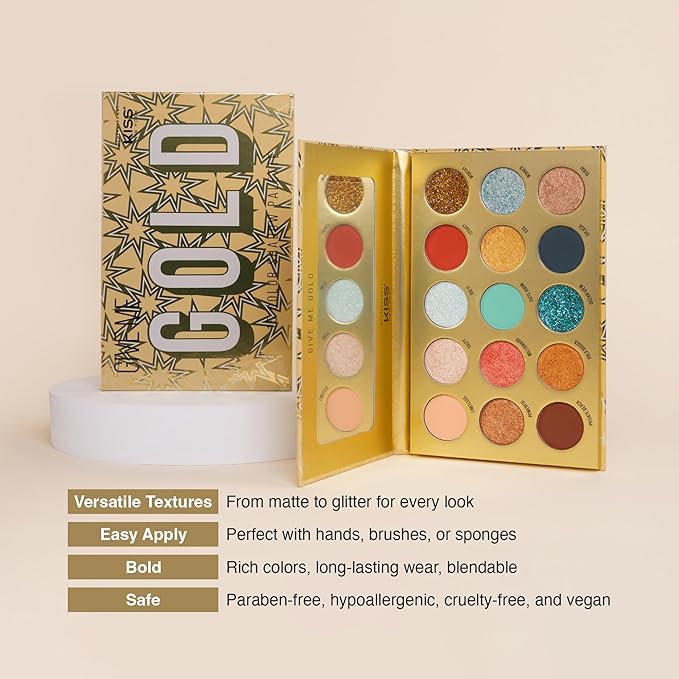 KISS NEW YORK Professional Eyeshadow Palette With Glitter - Give Me Gold