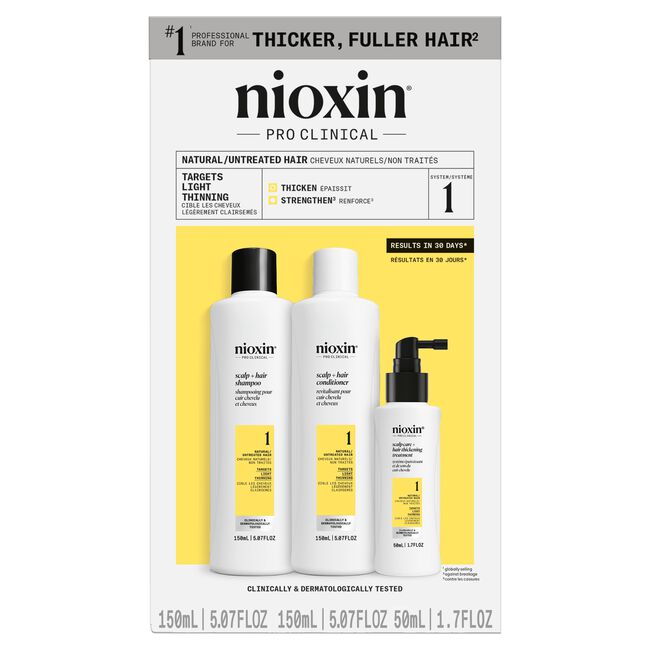 Nioxin Pro Clinical System Trial Kit 1, Cleanser, Scalp Therapy, Scalp Treatment