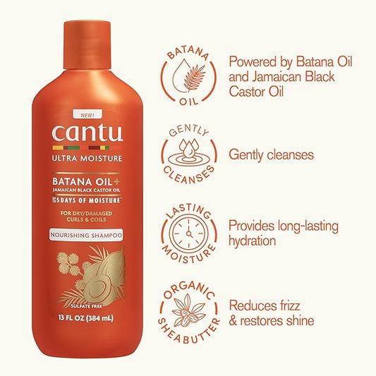 Cantu Ultra Moisture Nourishing Shampoo with Batana Oil 384ml