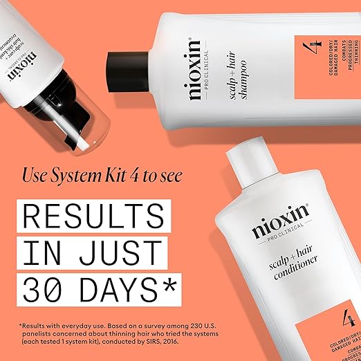 Nioxin System 4 Scalp + Hair Thickening Shampoo for Colored, Dry, & Damaged Hair