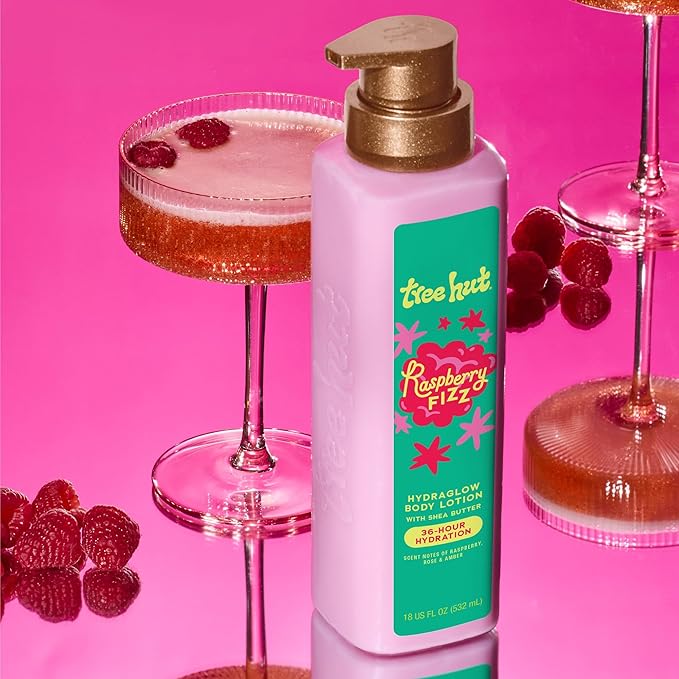 Tree Hut Hydraglow Body Lotion Raspberry Fizz, Hydrating & Nourishing 18oz