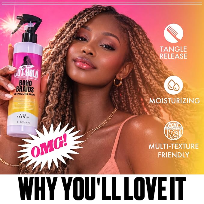 All Day Got Hold Boho Braids Leave In Detangling Spray 8.5oz