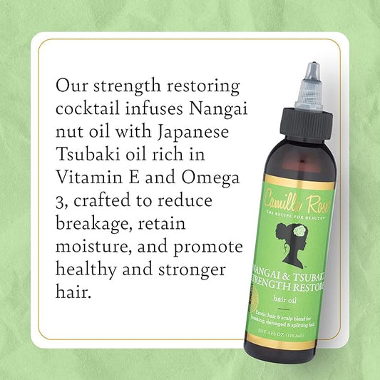 Camille Rose Nangai & Tsubaki Strength Restore Hair Oil 4Oz