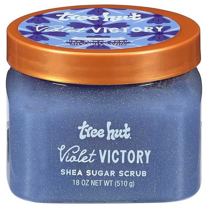 Tree Hut Violet Victory Body Scrub, Exfoliating & Hydrating Sugar Scrub 18Oz