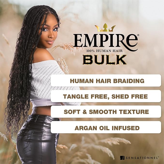 Sensationnel Empire Bulk Hair Braiding Water Wave Bulk Human Hair Boho Braids 18"